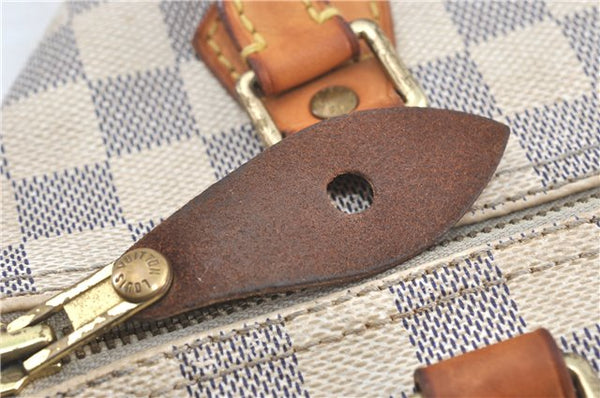 Authentic Louis Vuitton Damier Azur Speedy25 Hand Boston Bag N41534 LV 6188B
