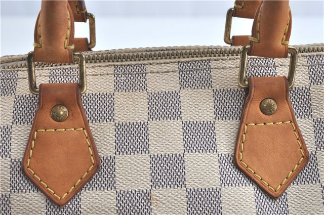Authentic Louis Vuitton Damier Azur Speedy25 Hand Boston Bag N41534 LV 6188B
