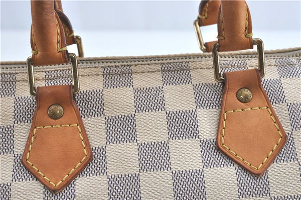 Authentic Louis Vuitton Damier Azur Speedy25 Hand Boston Bag N41534 LV 6188B