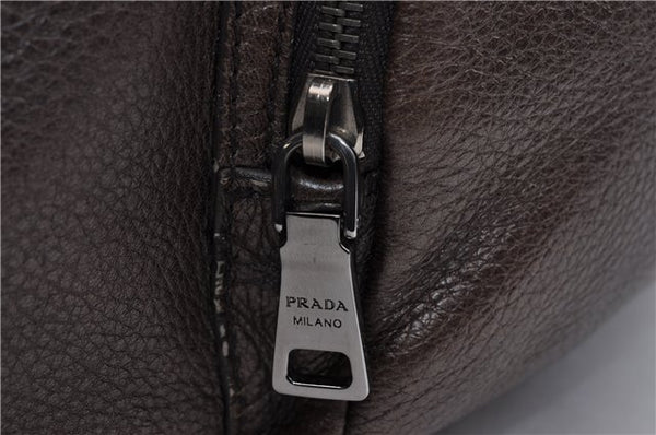 Authentic PRADA Vit Daino Leather Shoulder Bag Purse BL0557 Gray 6189C