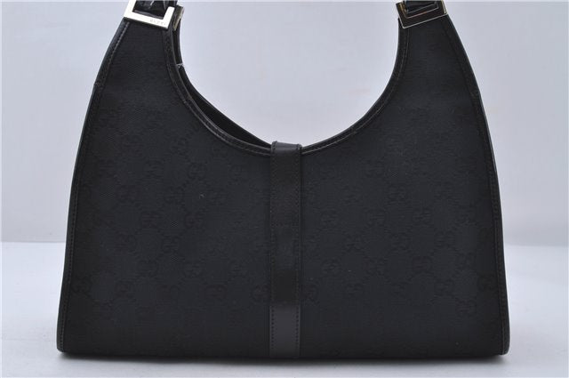 Authentic GUCCI Jackie Shoulder Hand Bag GG Canvas Leather 0021067 Black 6191D