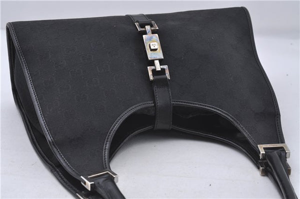 Authentic GUCCI Jackie Shoulder Hand Bag GG Canvas Leather 0021067 Black 6191D