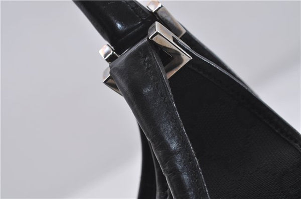 Authentic GUCCI Jackie Shoulder Hand Bag GG Canvas Leather 0021067 Black 6191D