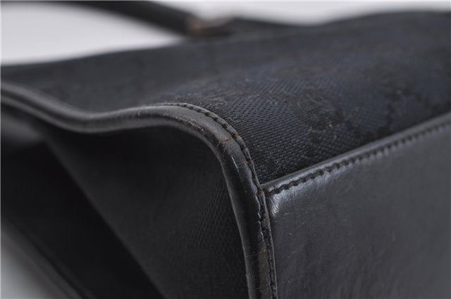 Authentic GUCCI Jackie Shoulder Hand Bag GG Canvas Leather 0021067 Black 6191D