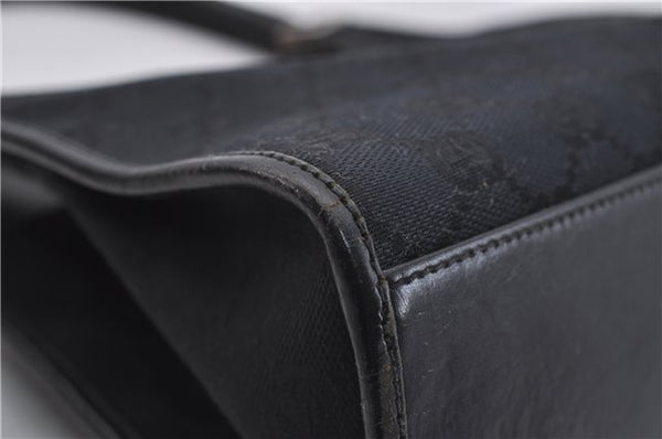 Authentic GUCCI Jackie Shoulder Hand Bag GG Canvas Leather 0021067 Black 6191D
