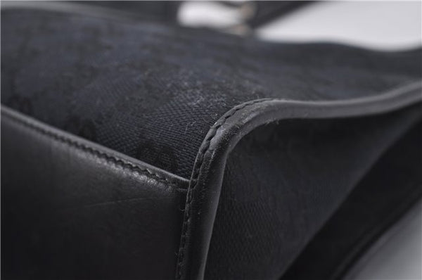 Authentic GUCCI Jackie Shoulder Hand Bag GG Canvas Leather 0021067 Black 6191D