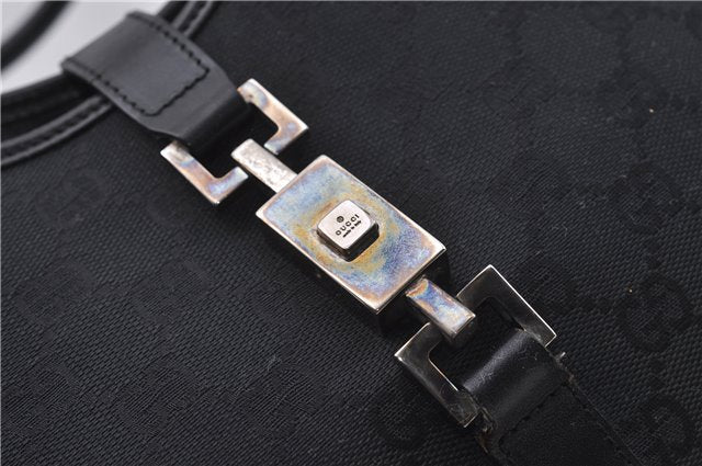 Authentic GUCCI Jackie Shoulder Hand Bag GG Canvas Leather 0021067 Black 6191D