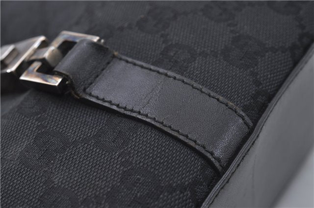 Authentic GUCCI Jackie Shoulder Hand Bag GG Canvas Leather 0021067 Black 6191D