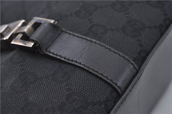 Authentic GUCCI Jackie Shoulder Hand Bag GG Canvas Leather 0021067 Black 6191D