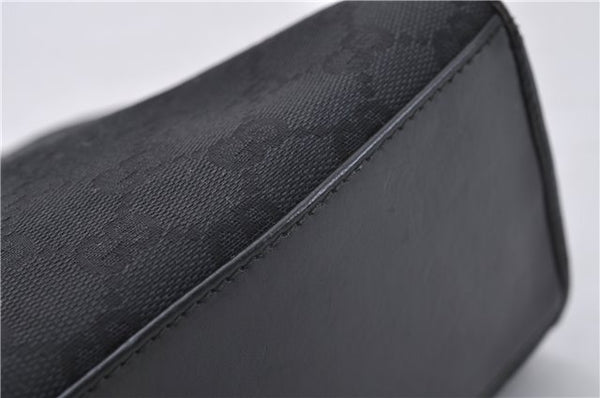 Authentic GUCCI Jackie Shoulder Hand Bag GG Canvas Leather 0021067 Black 6191D