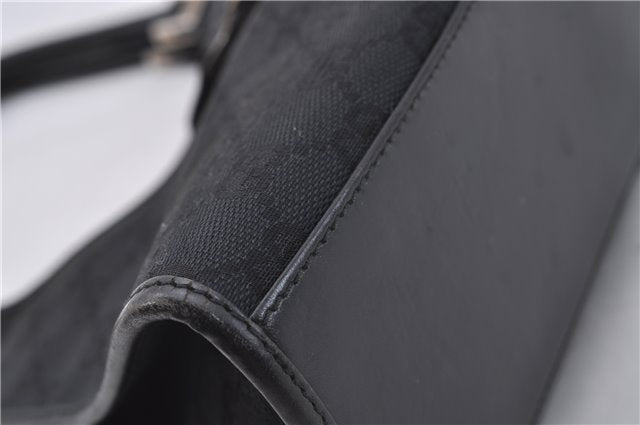 Authentic GUCCI Jackie Shoulder Hand Bag GG Canvas Leather 0021067 Black 6191D