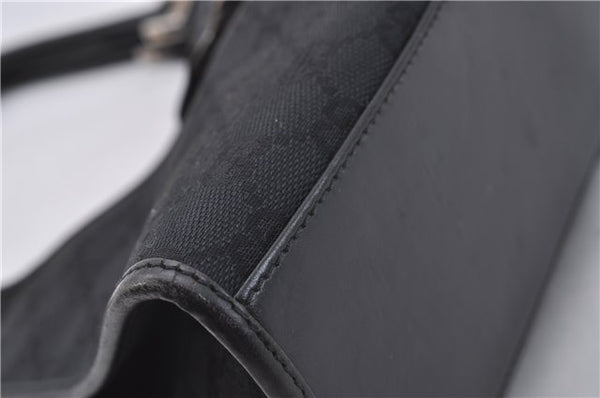 Authentic GUCCI Jackie Shoulder Hand Bag GG Canvas Leather 0021067 Black 6191D