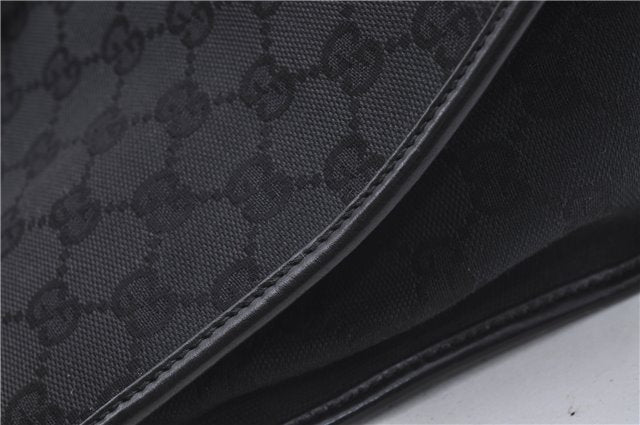 Authentic GUCCI Jackie Shoulder Hand Bag GG Canvas Leather 0021067 Black 6191D