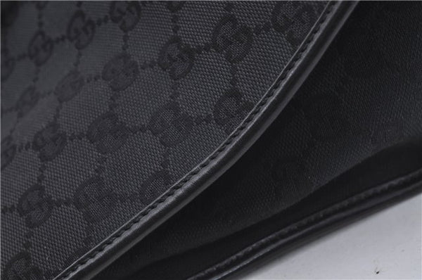 Authentic GUCCI Jackie Shoulder Hand Bag GG Canvas Leather 0021067 Black 6191D