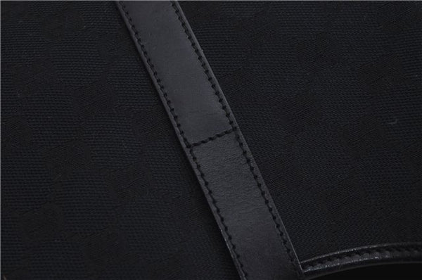 Authentic GUCCI Jackie Shoulder Hand Bag GG Canvas Leather 0021067 Black 6191D