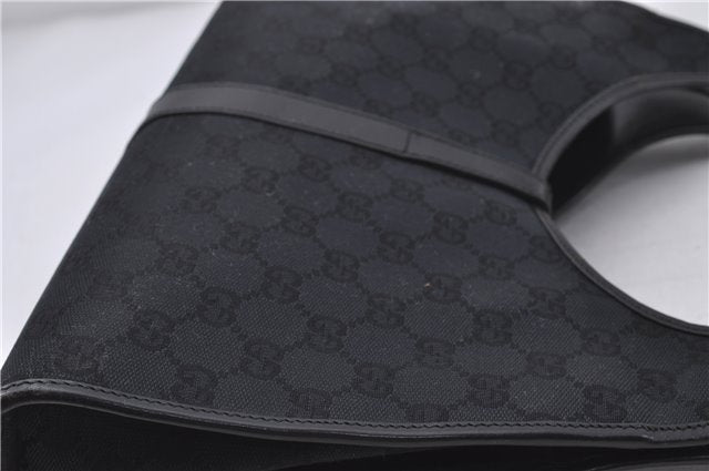 Authentic GUCCI Jackie Shoulder Hand Bag GG Canvas Leather 0021067 Black 6191D