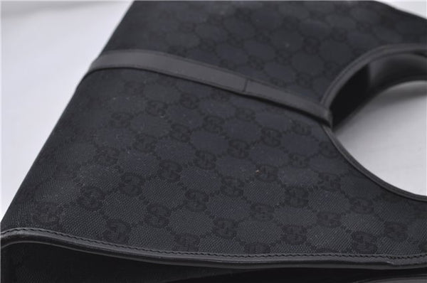 Authentic GUCCI Jackie Shoulder Hand Bag GG Canvas Leather 0021067 Black 6191D