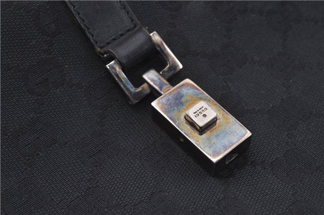 Authentic GUCCI Jackie Shoulder Hand Bag GG Canvas Leather 0021067 Black 6191D