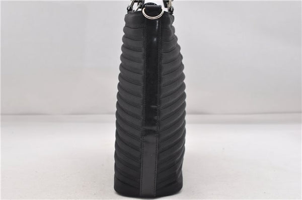 Authentic GUCCI Bamboo 2way Hand Shoulder Bag Nylon Leather Black 6192D