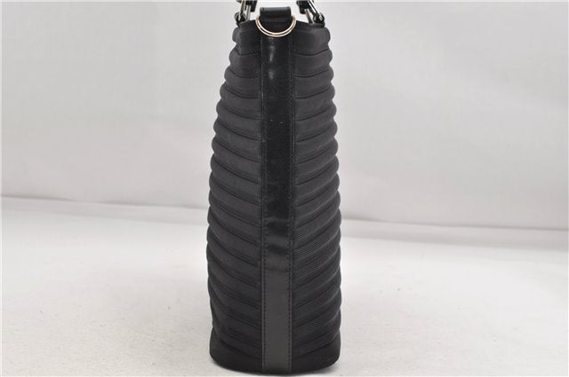 Authentic GUCCI Bamboo 2way Hand Shoulder Bag Nylon Leather Black 6192D