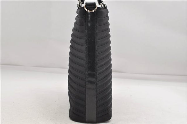 Authentic GUCCI Bamboo 2way Hand Shoulder Bag Nylon Leather Black 6192D