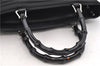 Authentic GUCCI Bamboo 2way Hand Shoulder Bag Nylon Leather Black 6192D