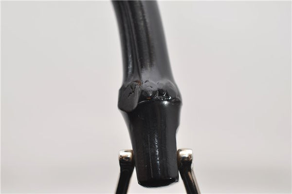 Authentic GUCCI Bamboo 2way Hand Shoulder Bag Nylon Leather Black 6192D