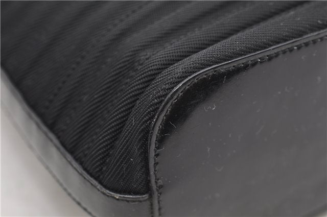 Authentic GUCCI Bamboo 2way Hand Shoulder Bag Nylon Leather Black 6192D