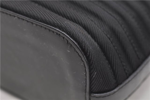 Authentic GUCCI Bamboo 2way Hand Shoulder Bag Nylon Leather Black 6192D