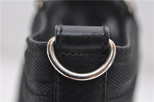 Authentic GUCCI Bamboo 2way Hand Shoulder Bag Nylon Leather Black 6192D