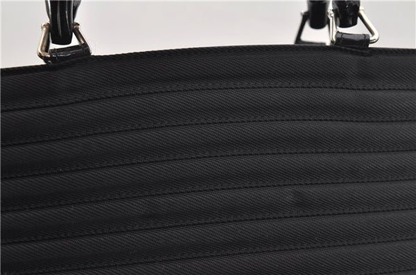 Authentic GUCCI Bamboo 2way Hand Shoulder Bag Nylon Leather Black 6192D