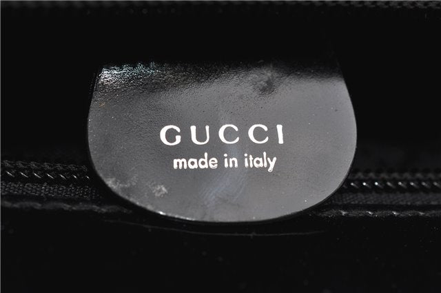 Authentic GUCCI Bamboo 2way Hand Shoulder Bag Nylon Leather Black 6192D
