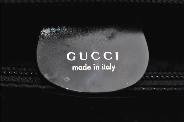 Authentic GUCCI Bamboo 2way Hand Shoulder Bag Nylon Leather Black 6192D