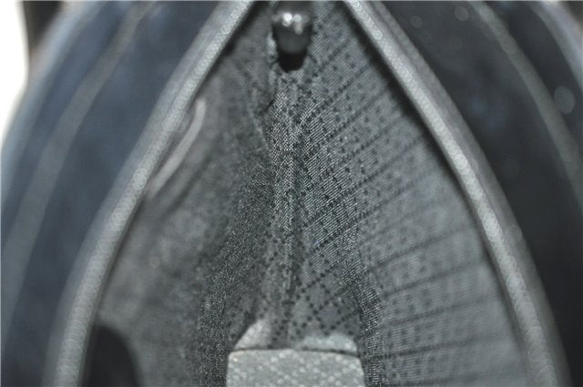 Authentic GUCCI Bamboo 2way Hand Shoulder Bag Nylon Leather Black 6192D