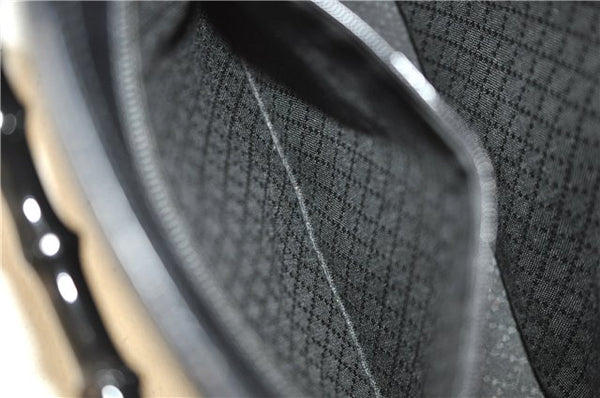 Authentic GUCCI Bamboo 2way Hand Shoulder Bag Nylon Leather Black 6192D