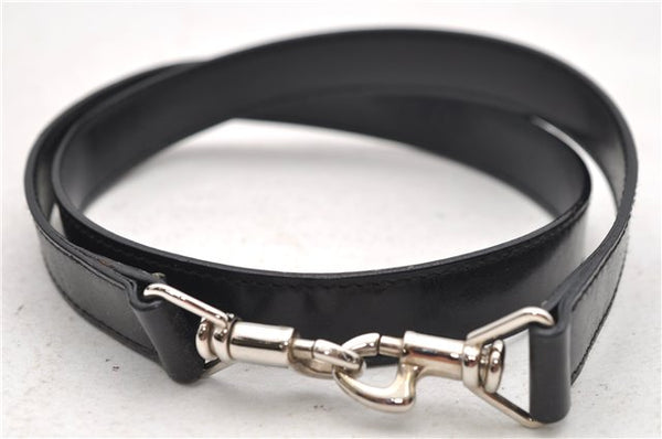 Authentic GUCCI Bamboo 2way Hand Shoulder Bag Nylon Leather Black 6192D