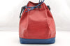 Authentic Louis Vuitton Epi Noe Bi-color Red x Blue M44084 Drawstring Bag 6192I