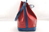 Authentic Louis Vuitton Epi Noe Bi-color Red x Blue M44084 Drawstring Bag 6192I