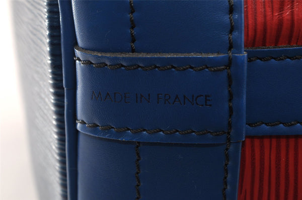 Authentic Louis Vuitton Epi Noe Bi-color Red x Blue M44084 Drawstring Bag 6192I