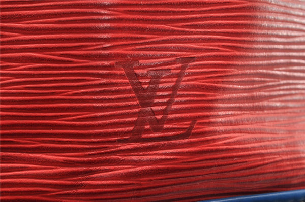 Authentic Louis Vuitton Epi Noe Bi-color Red x Blue M44084 Drawstring Bag 6192I