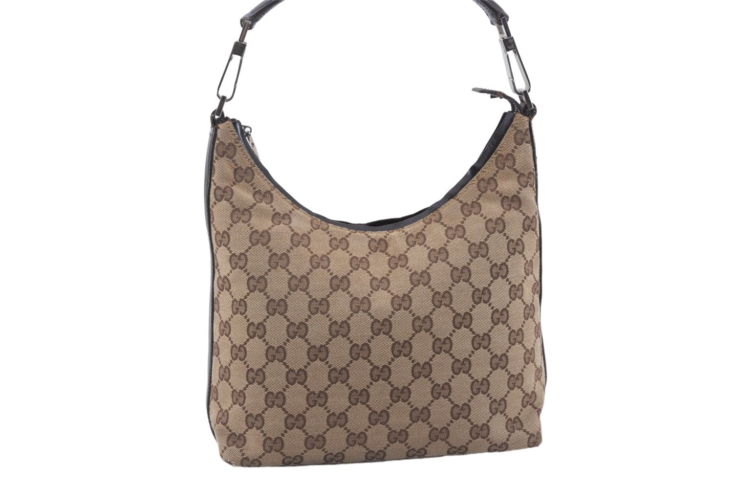 Authentic GUCCI Shoulder Hand Bag GG Canvas Leather 0000602 Brown 6193D