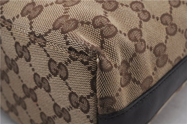 Authentic GUCCI Shoulder Hand Bag GG Canvas Leather 0000602 Brown 6193D