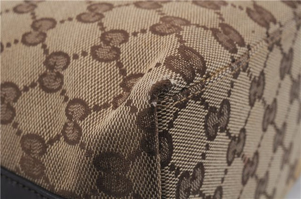Authentic GUCCI Shoulder Hand Bag GG Canvas Leather 0000602 Brown 6193D
