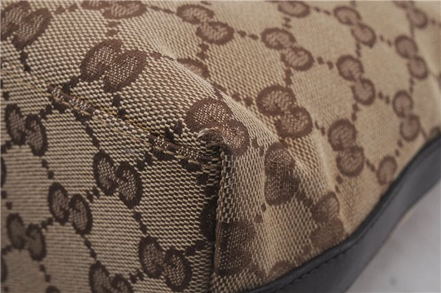 Authentic GUCCI Shoulder Hand Bag GG Canvas Leather 0000602 Brown 6193D