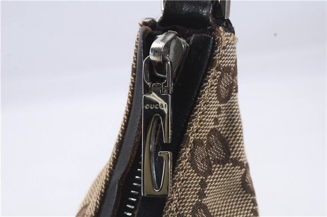 Authentic GUCCI Shoulder Hand Bag GG Canvas Leather 0000602 Brown 6193D