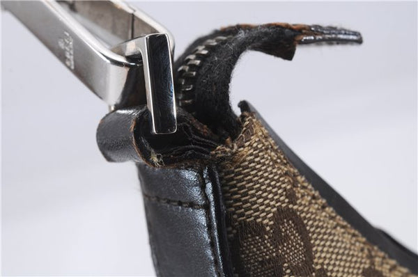 Authentic GUCCI Shoulder Hand Bag GG Canvas Leather 0000602 Brown 6193D