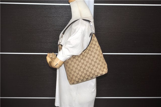 Authentic GUCCI Shoulder Hand Bag GG Canvas Leather 0000602 Brown 6193D