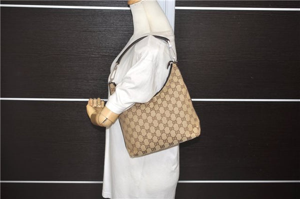 Authentic GUCCI Shoulder Hand Bag GG Canvas Leather 0000602 Brown 6193D