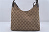 Authentic GUCCI Shoulder Bag Purse GG Canvas Leather 115003 Brown 6194D