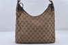 Authentic GUCCI Shoulder Bag Purse GG Canvas Leather 115003 Brown 6194D